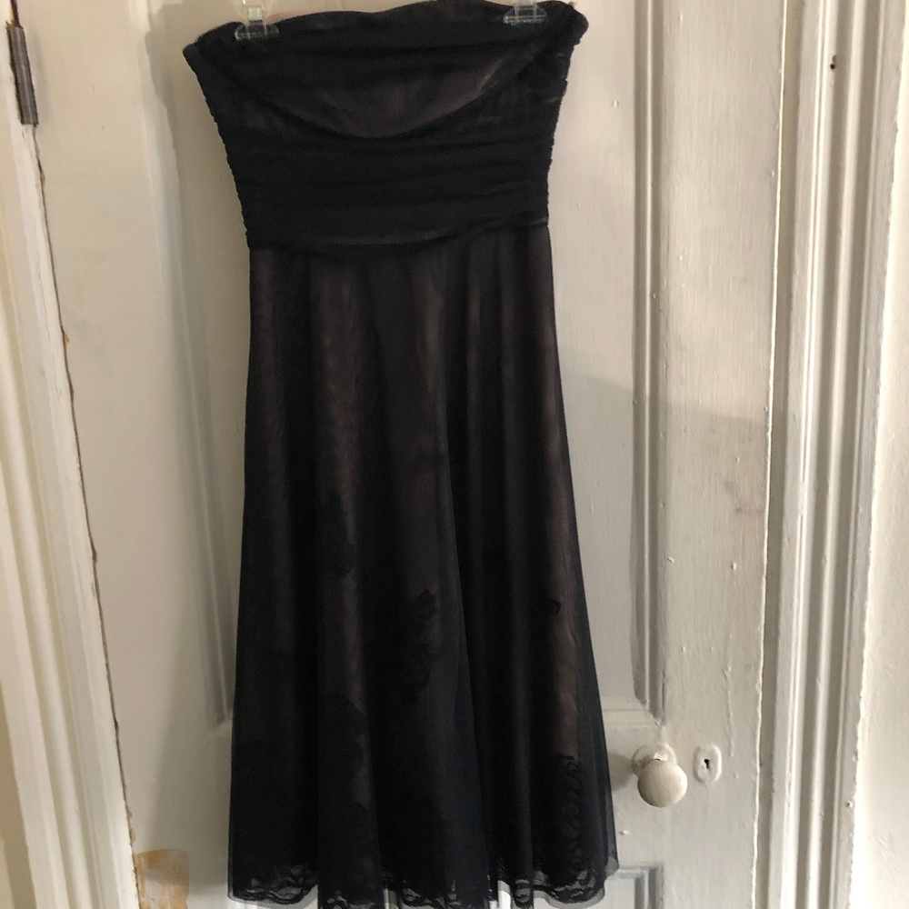 Black Lace Strapless Dress